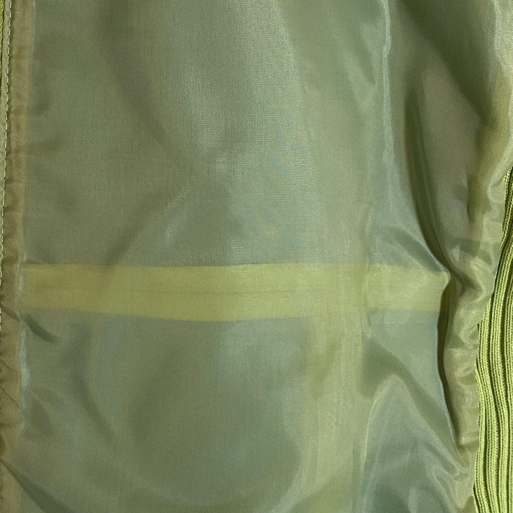 Escapade Jacket Womens Medium Green Leather Ribbed Knit Full Zip Lined - Picture 11 of 16